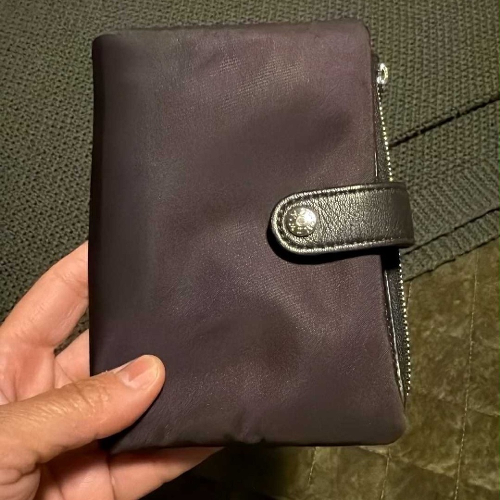 Elegant dark purple MZ Wallace Ingrid Wallet Leather